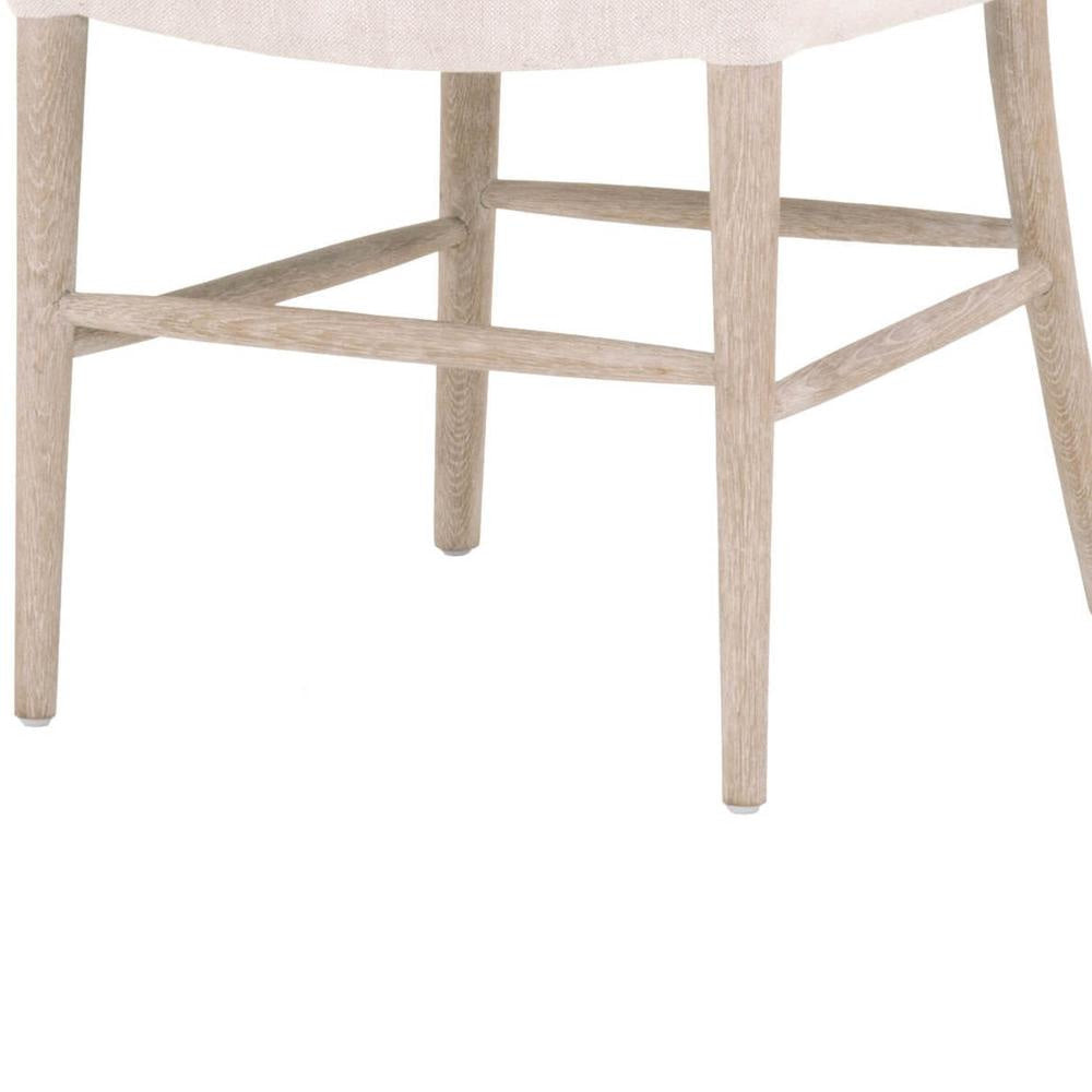Cane Back Dining Chairs | Wood Frame | Set of 2 | Bisque & Natural Gray Oak BM217355