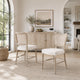 Cane Back Dining Chairs | Wood Frame | Set of 2 | Bisque & Natural Gray Oak
