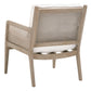 Cane Design Club Chair With Padded Seat, White and Brown By Casagear Home