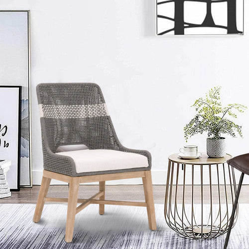 Interwoven Dining Chair | X Shaped Support | Set of 2 | Dark Gray