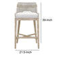 39" Rope Woven Barstool With Flared Legs, Gray By Casagear Home