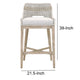 39" Rope Woven Barstool With Flared Legs, Gray By Casagear Home