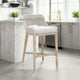 Interwoven Rope Barstool | Flared Legs | Cross Support | Gray
