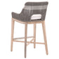 39’’ Rope Barstool With Stretcher and Cross Support Dark Gray By Casagear Home BM217400