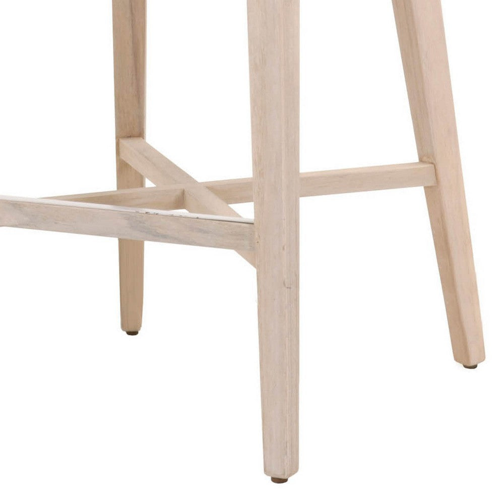 39’’ Rope Barstool With Stretcher and Cross Support Light Gray By Casagear Home BM217401