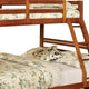 Transitional Style Twin Over Full Bunk Bed with Drawers Oak Brown BM217438