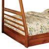 Transitional Style Twin Over Full Bunk Bed with Drawers Oak Brown BM217438