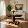 Traditional Dining Table | Round | Carved Pedestal Base | Cherry Brown