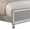 Contemporary Wooden Queen Size Bed with Ornate Bun Feet Silver BM217464