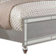 Contemporary Wooden Queen Size Bed with Ornate Bun Feet Silver BM217464