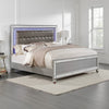 Contemporary Wooden Queen Size Bed with Ornate Bun Feet, Silver