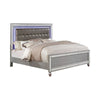 Contemporary Wooden Queen Size Bed with Ornate Bun Feet, Silver