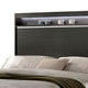 Transitional Wooden Queen Size Platform Bed with Chrome Trim Accents Gray BM217466