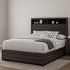 Transitional Platform Bed | Queen Size | Wood | Bookcase Headboard | Gray