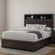 Transitional Platform Bed | Queen Size | Wood | Bookcase Headboard | Gray