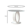 Round Glass Top Counter Height Table with Oval Shaped Base White By Casagear Home BM217468