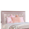 Button Tufted Full Size Bed with Leatherette Headboard Rose Gold By Casagear Home BM217489