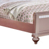 Button Tufted Full Size Bed with Leatherette Headboard Rose Gold By Casagear Home BM217489