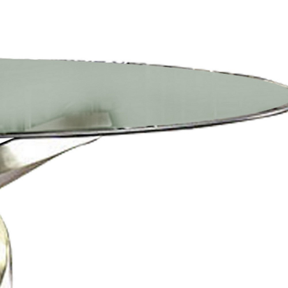 Contemporary Dining Table | Round | Swirl Metal Base | Black & Silver