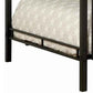 Horizontal Slatted Metal Queen Over Queen Bunk Bed with Ladder Black By Casagear Home BM217536