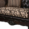 Traditional Wooden Loveseat with Button Tufted Backrest Beige and Brown By Casagear Home BM217598