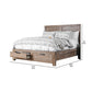 Wooden Eastern King Size Storage Bed With USB Plugins Brown By Casagear Home BM217627