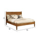 Wooden Eastern King Size Bed with Panel Headboard, Oak Brown