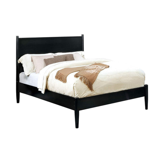 Wood Bed | King Size | Panel Headboard | Black