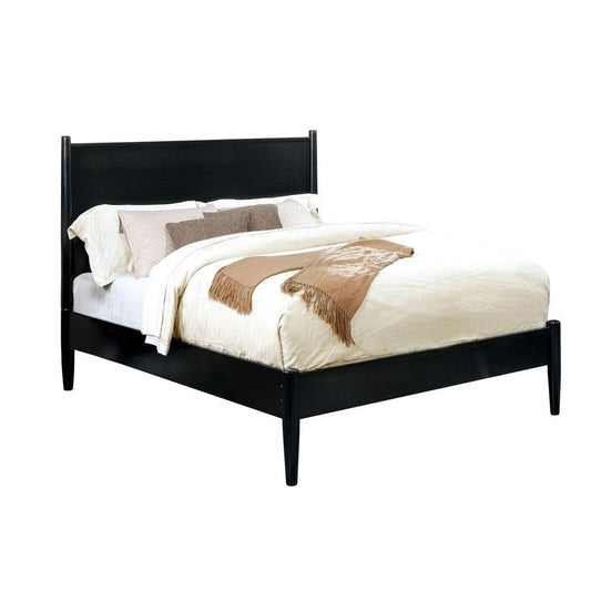 Wood Bed | King Size | Panel Headboard | Black