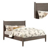Wooden Eastern King Size Bed with Panel Headboard Gray BM217644