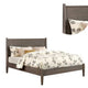Wooden Eastern King Size Bed with Panel Headboard Gray BM217644