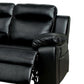 Leatherette Reclining Sectional Sofa with Chaise and Console Black By Casagear Home BM217679