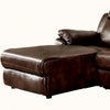 Leatherette Reclining Sectional Sofa with Chaise and Console Brown By Casagear Home BM217680