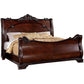 Traditional Eastern King Wooden Sleigh Bed with Intricate Carving, Brown By Casagear Home