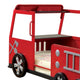 Metal Fire Truck Design Twin Bed with Hidden Storage Red and Black BM217693