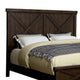 Rustic Wooden Eastern King Size Bed with Barn Style Walnut Brown BM217694
