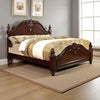 Baroque Bed | Queen Size | Wood Frame | Scalloped Top | Cherry Brown