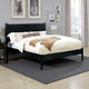 Mid Century Modern Bed | Queen Size | Wood Frame | Round Tapered Legs | Black