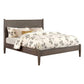 Mid Century Modern Wood Queen Bed with Round Tapered Legs, Gray By Casagear Home