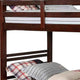 Transitional Twin Over Twin Bed with Attached Ladder and Drawers Brown