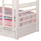 Transitional Twin Over Twin Bed with Attached Ladder and Drawers White By Casagear Home BM217726