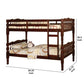 Spindle Design Twin Over Twin Bed with Attached Ladder Cherry Brown By Casagear Home BM217733