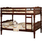 Spindle Design Twin Over Twin Bed with Attached Ladder, Cherry Brown By Casagear Home