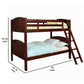 Arched Panel Design Twin Over Twin Bunk Bed with Angled Ladder Brown By Casagear Home BM217740