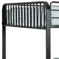 Slatted Design Metal Full Over Full Bunk Bed with Attached Ladder Black By Casagear Home BM217743