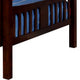 Slatted Full Over Full Bunk Bed with Attached Ladder Walnut Brown