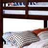 Slatted Full Over Full Bunk Bed with Attached Ladder Walnut Brown