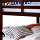 Slatted Full Over Full Bunk Bed with Attached Ladder Walnut Brown