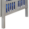 Slatted Full Over Full Bunk Bed with Attached Ladder Gray
