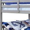 Slatted Full Over Full Bunk Bed with Attached Ladder Gray